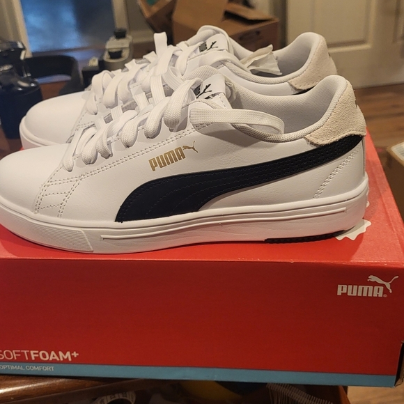 Puma Serve Pro Lite Women's White & Black Trainers Size 7.5 NEW - Picture 2 of 7